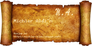 Michler Alán névjegykártya